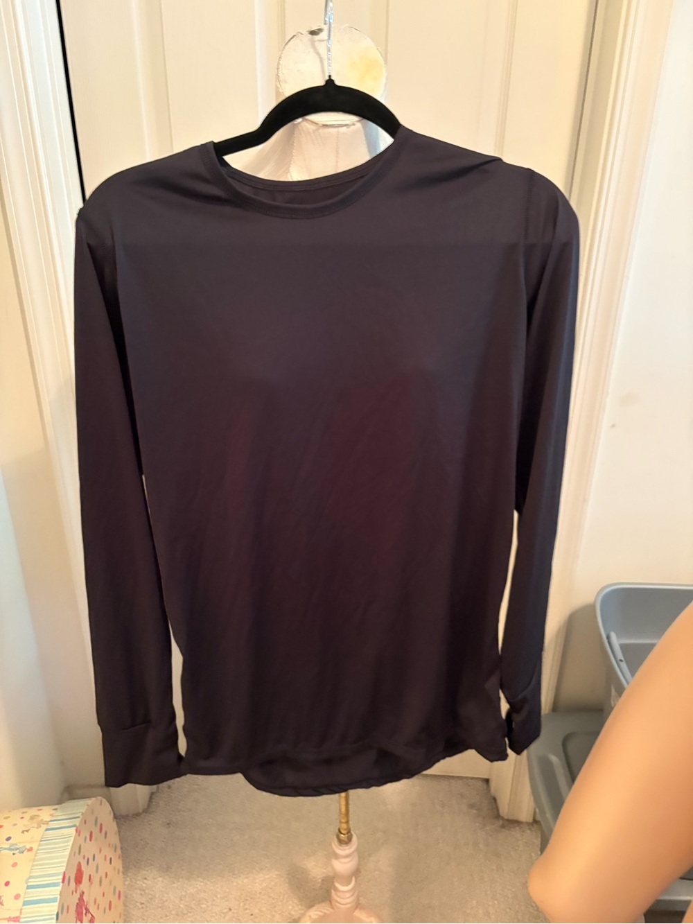 Men's Polertec Small Long-Sleeve Crew Neck Shirt - Black